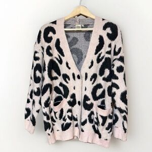 Fashion Apparel brand pink & black animal print cardigan